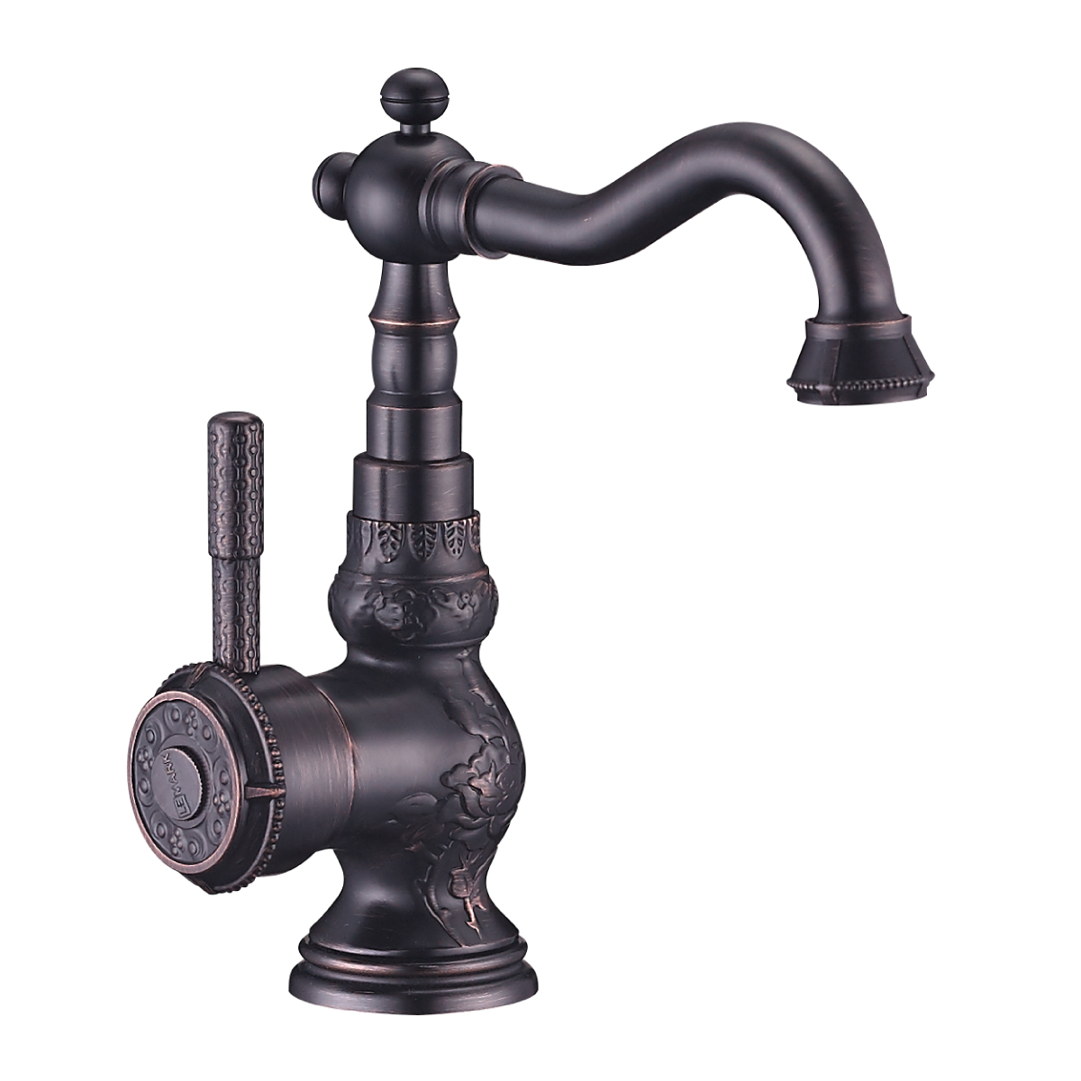 Смеситель LEMARK JASMINE для кухни/умывальника с поворотным изливом, черная бронза