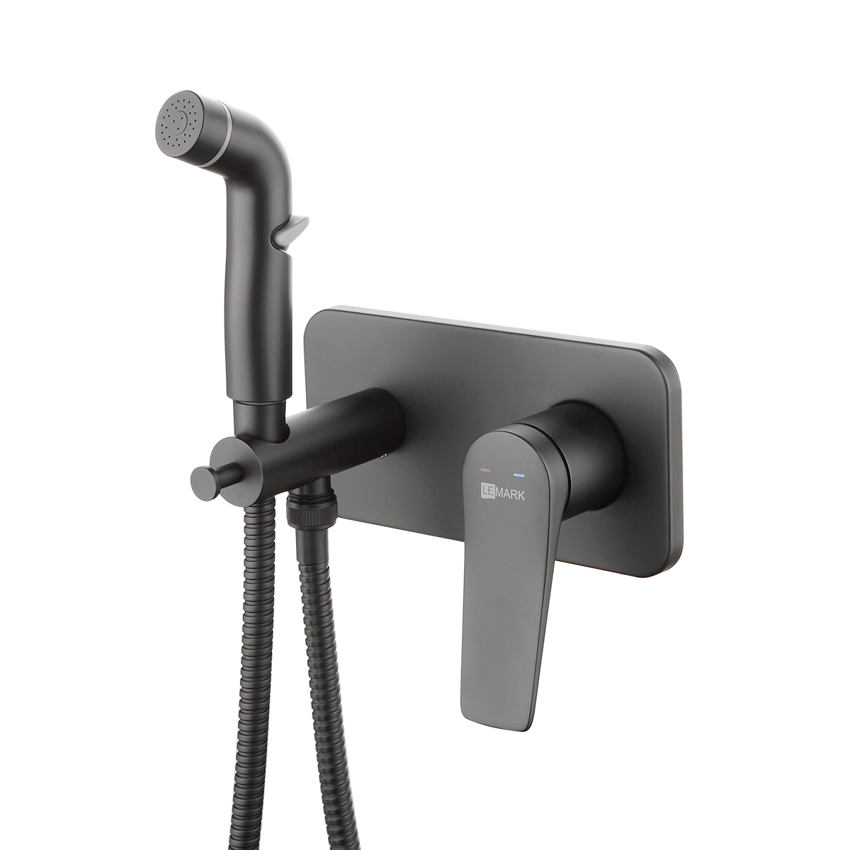 Смеситель LEMARK BRONX встраиваемый с гигиеническим душем, черный