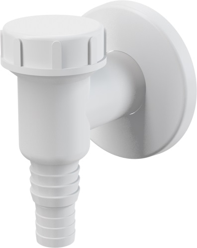 Сифон для подключения стиральной или посудомоечной машины, наружный, белый (штуцер для шланга ф19х23 мм, подключение ф32 мм) AlcaPlast
