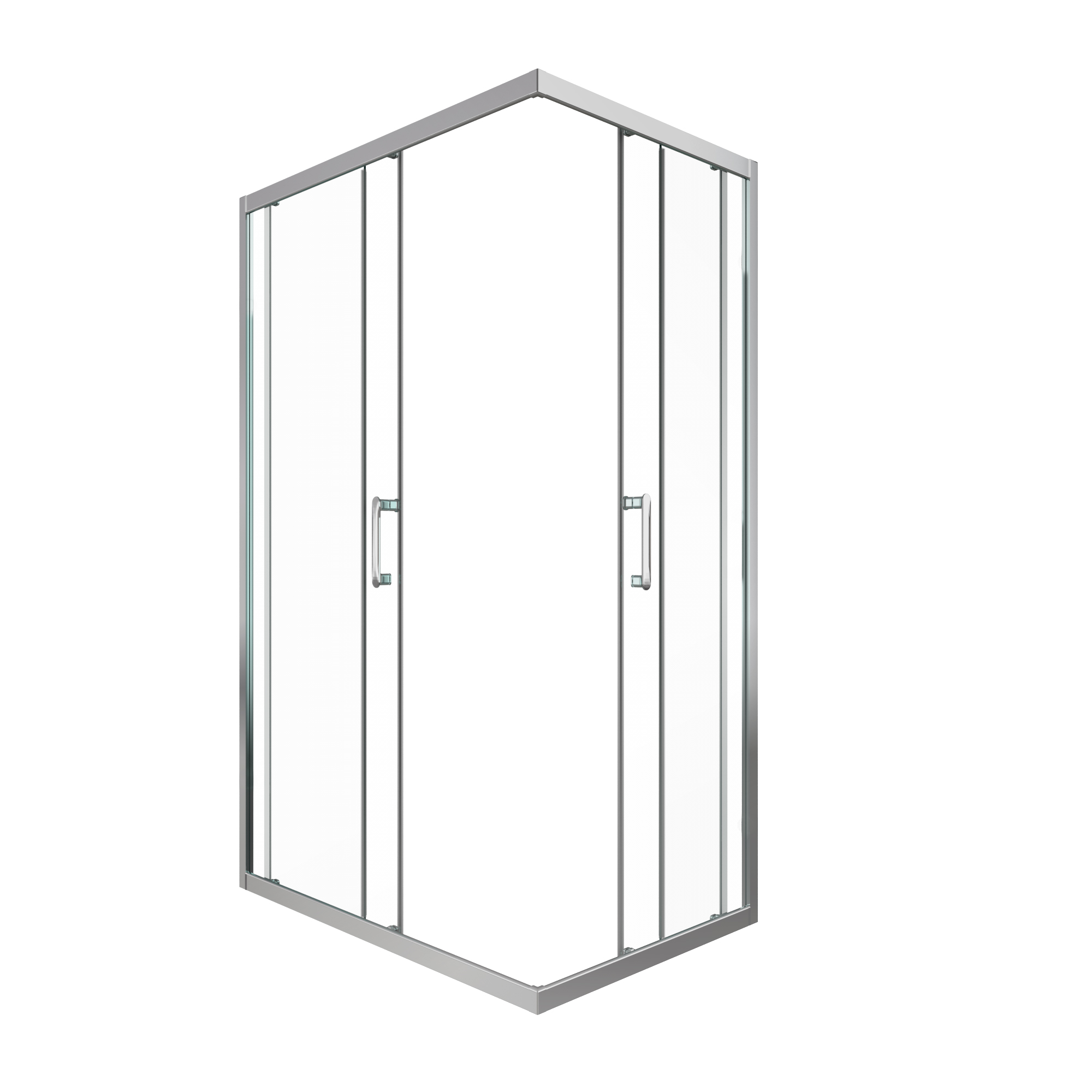 Душевая ширма ФИКС-ХРОМ 1200х900 прямоуг, стекло прозрачное, профиль хромированный ТРИТОН (2 места)