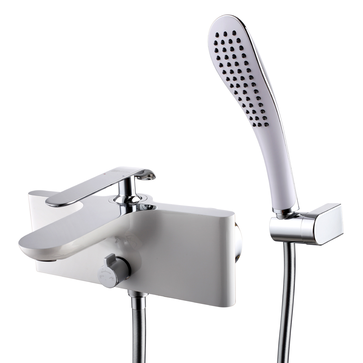 Смеситель LEMARK MELANGE для ванны с коротким изливом, хром/белый