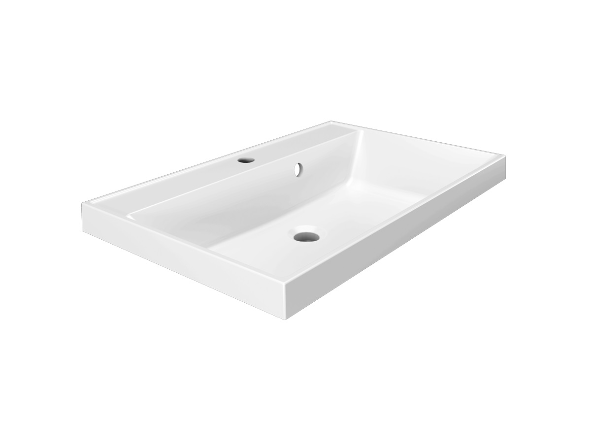 Умывальник накладной Paola Alba 700 из литьевого мрамора 700х450х150мм, в комплекте с выпуском и переливом