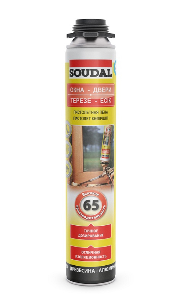 Пена монтажная "SOUDAL ОКНА-ДВЕРИ 65" 820мл п/пистол
