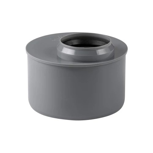 Переходник редукционный Ду 110/50 эксцентрический короткий серый безнапорный для внутренней канализации