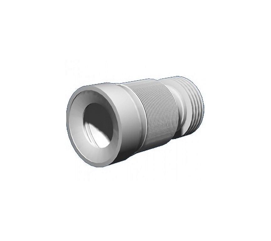 Труба для унитаза 250/550мм гофрированная раздвижная, белая