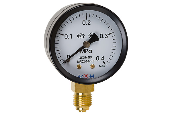 Манометр МД02-50мм 0..0,4МПа, 1/4", радиальный