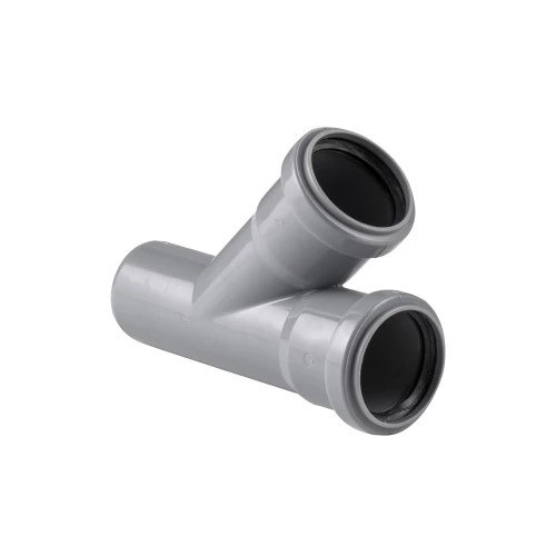 Тройник Ду 50 45 гр. серый безнапорный для внутренней канализации