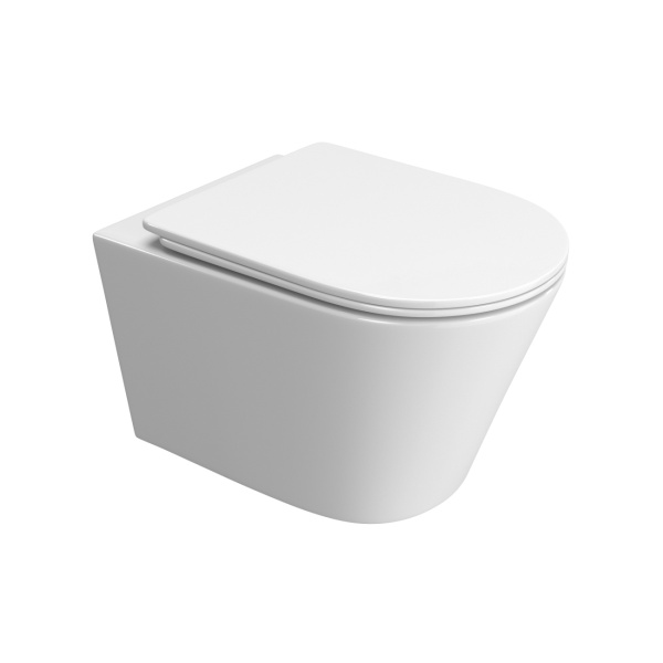 Унитаз BelBagno TRE-TOR подвесной, безободковый, с системой смыва "Торнадо", с сиденьем soft close, цвет белый