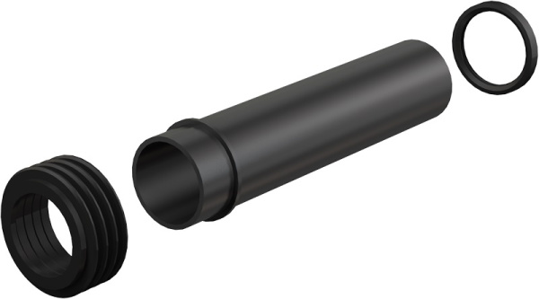 Патрубок с манжетой и гофрированной прокладкой 45х58х25мм скрытых систем инсталляции для подключения воды к подвесному унитазу AlcaPlast