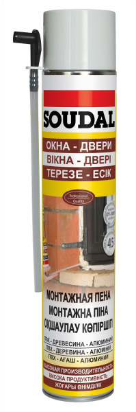 Пена монтажная "SOUDAL" DIY 45л/750мл бытовая