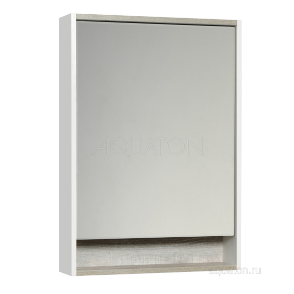 Зеркальный шкаф Aquaton Капри 60 бетон пайн, регулирумые полочки,светодиодная подсветка, 60х85 см