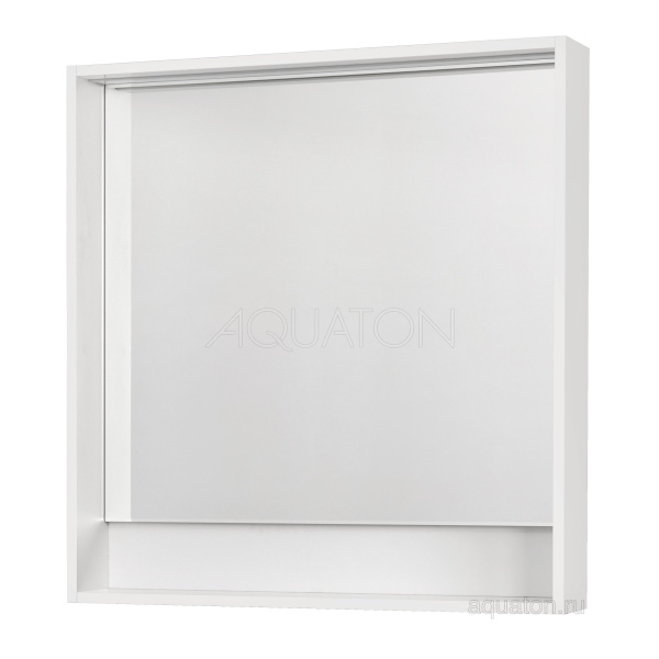 Зеркало Aquaton Капри 80, 2 светодиодных светильника, 2 навеса, 800х850х150мм, белый глянец