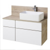 Тумба под раковину Aquaton Мишель 100 дуб эндгрейн/белый, без столешницы