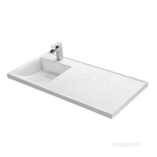 Раковина Aquaton Лондри 1050 белая левая, 150х1050х500, кронтштейн-1шт