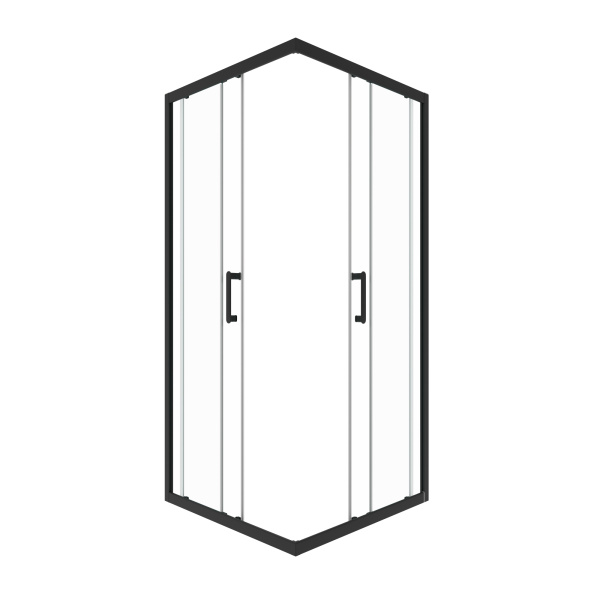 Душевая ширма ФИКС-БЛЭК 1000х1000 квадрат, стекло прозрачное, профиль черный ТРИТОН (2 места)