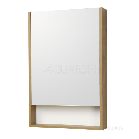Зеркальный шкаф Aquaton Сканди 55 белый/дуб рустикальный, 850х550х130мм, 2 полки