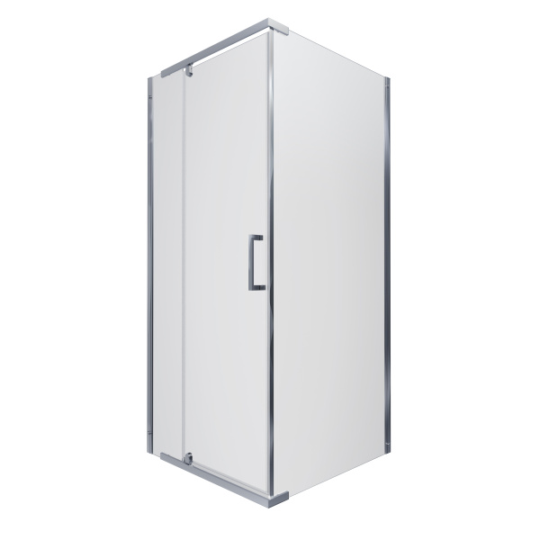 Душевая ширма ТЕРРА-ХРОМ 900х900 квадрат, стекло прозрачное, профиль хромированный ТРИТОН (2места)