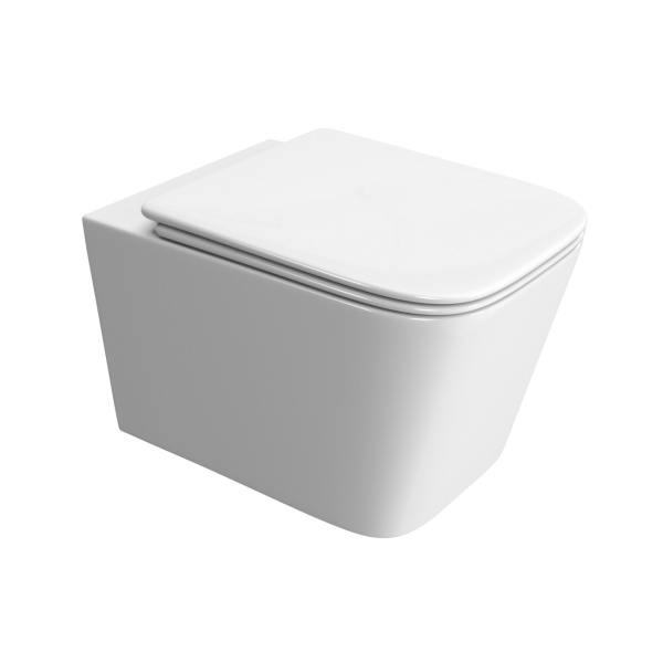 Унитаз BelBagno DUE-TOR подвесной, безободковый, с системой смыва "Торнадо", с сиденьем soft close, цвет белый