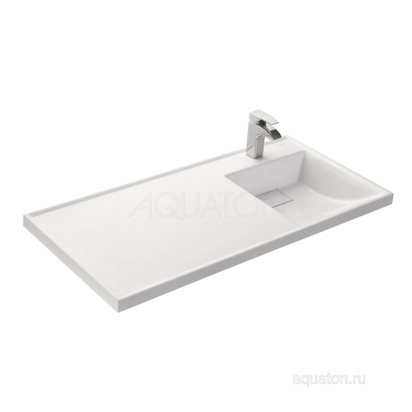 Раковина Aquaton Лондри 1050 белая правая, 150х1050х500, кронтштейн-1шт