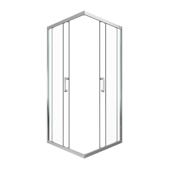 Душевая ширма ФИКС-ХРОМ 900х900 квадрат, стекло прозрачное, профиль хромированный ТРИТОН (2 места)