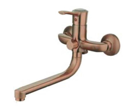 Смеситель "Смарт-Винтаж" для ванны/душа, излив 250мм, керамический переключатель, с аксессуарами, бронза