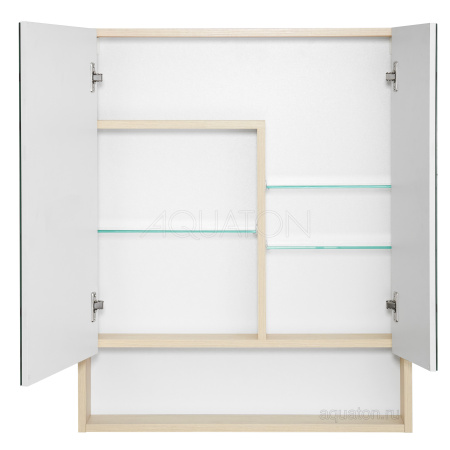 Зеркальный шкаф Aquaton Сканди 70 белый/дуб верона, 850х700х130мм, 3 полки
