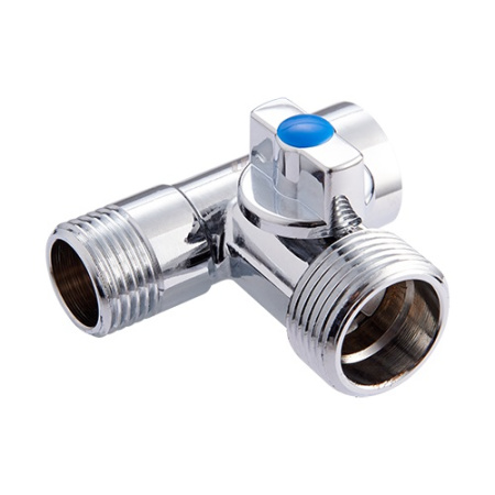 Кран-тройник для подключения сантехнических приборов MVI 1/2"x3/4"x1/2" внутренняя-наружная-наружная резьба