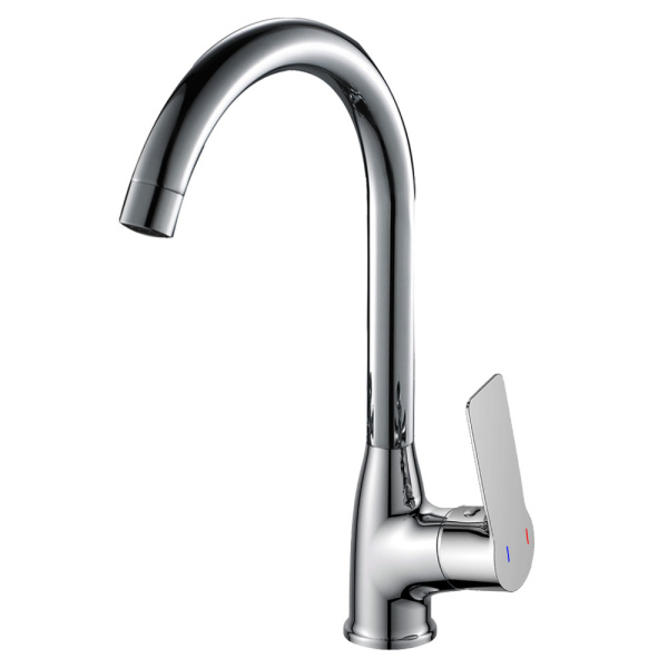 Смеситель для кухни одноручный с высоким поворотным изливом, картридж 35мм, RoSSinka SILVERMIX