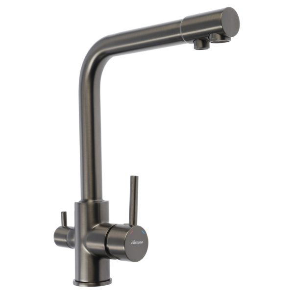 Смеситель для кухни с дополнительным подключением к фильтру для питьевой воды, оружейная сталь Accoona A5179ST-4