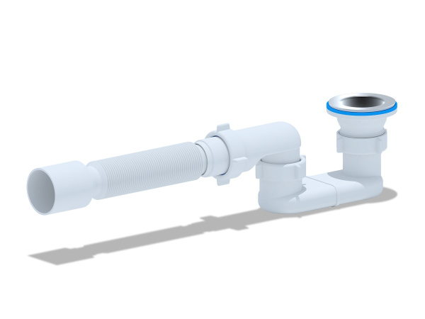 Сифон для душевого поддона 1"1/2 плоский с гибкой трубой АНИ пласт