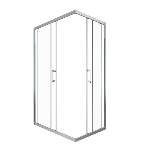 Душевая ширма ФИКС-ХРОМ 1200х800 прямоуг, стекло прозрачное, профиль хромированный ТРИТОН (2 места)