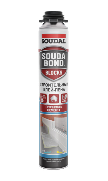 Клей-пена строительная "Soudabond BLOCKS" 750мл под пистолет всесезонная формула