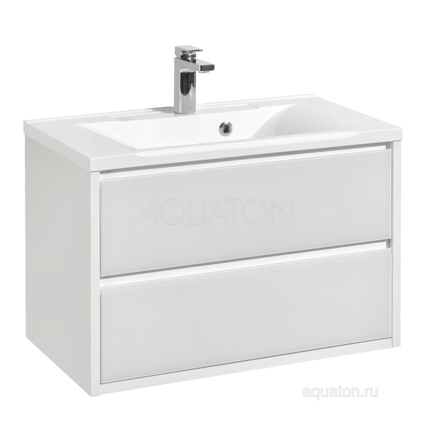 Тумба под раковину Aquaton Римини 80 белый глянец под умывальник Премьер 80/Айрис 80 Тумба под раковину Aquaton Римини 80 белый глянец под умывальник Премьер 80/Айрис 80