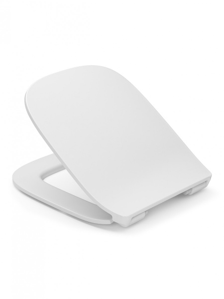 Тонкое быстросъемное сиденье с крышкой для унитаза DEBBA, микролифт, дюропласт, белое ROCA