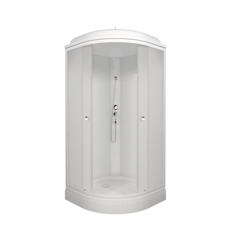 Душевая кабина ВЕЛЬВЕТ А3 900х900 полукруглый низкий поддон, стекло матовое, профиль белый, ДН4 ТРИТОН (кабина/7мест+сифон D90мм)