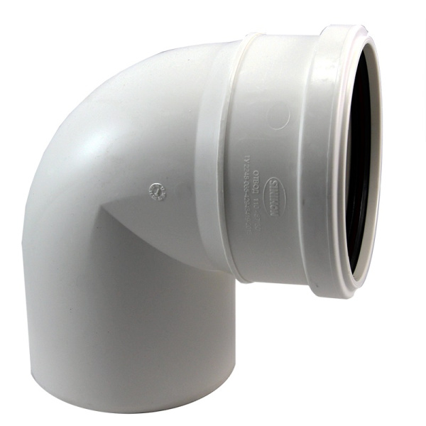 КОМФОРТ Отвод D110*87 с пониженным уровнем шума белый безнапорный для внутренней канализации