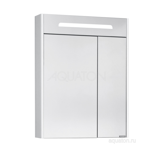 Зеркальный шкаф Aquaton Сильва 60, 2 стеклянные полки, 1 светильник, 50х78х14см, цвет дуб полярный