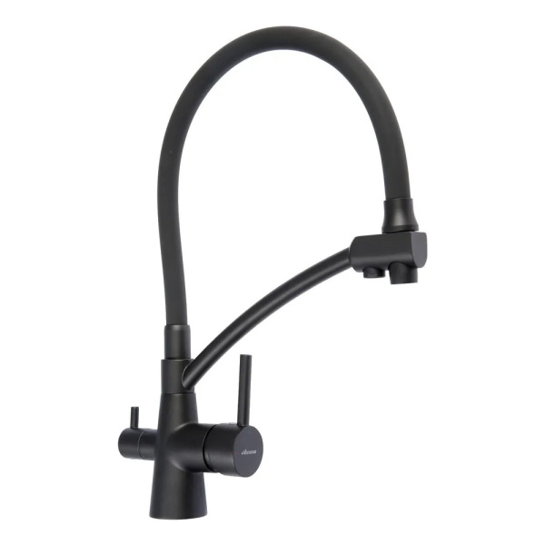 Смеситель для кухни с дополнительным подключением к фильтру для питьевой воды, черный/черный Accoona A5179FF-13