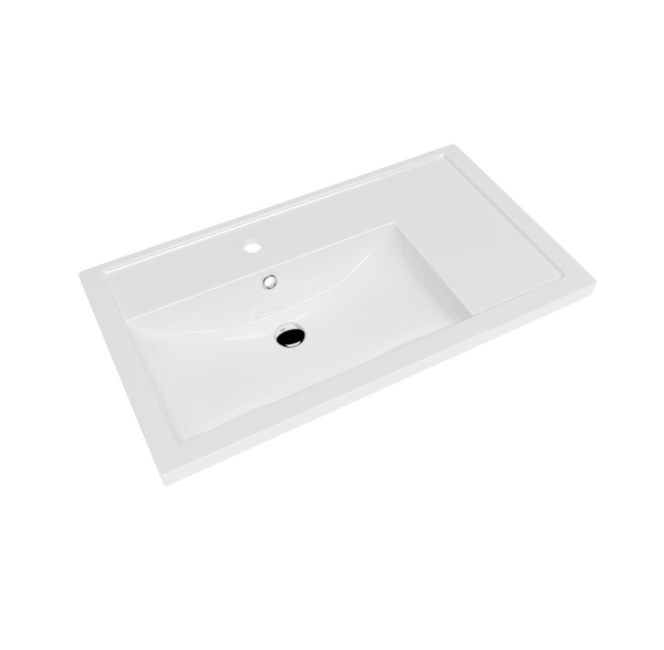 Умывальник мебельный "Фостер-800-П" KIROVIT, 453х810х200 мм, белый, отверстие под смеситель, перелив с обрамлением Умывальник мебельный "Фостер-800-П" KIROVIT, 453х810х200 мм, белый, отверстие под смеситель, перелив с обрамлением