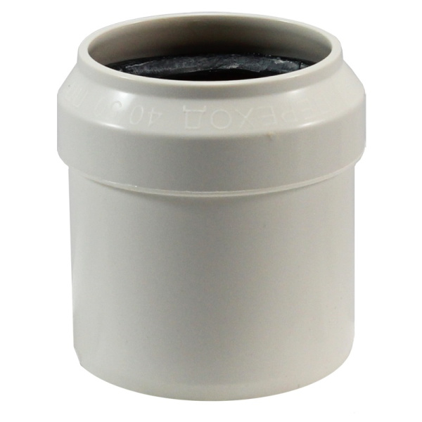 КОМФОРТ Переход прямой D050/040 с пониженным уровнем шума белый безнапорный для внутренней канализации