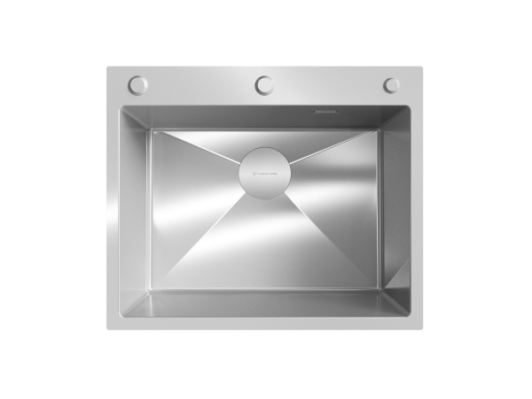 Мойка врезная ULGRAN steel 600х500х210*1,2 брашированная сталь AISI 304 с PVD-покрытием, сливная арматура, клапан-полуавтомат, коландер, дозатор