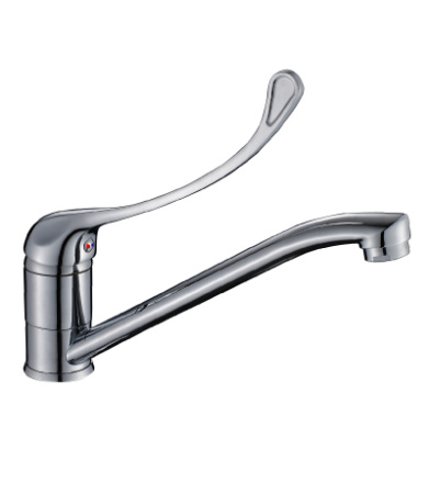 Смеситель для кухни одноручный с поворотным изливом 250мм, картридж 35мм, с локтевой рукояткой RoSSinka SILVERMIX