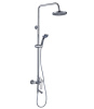 Душевая система со смесителем, поворотный излив 97мм (штанга, ручной переключатель, 5-функц.лейка, верхний душ ф200мм, шланг) RoSSinka