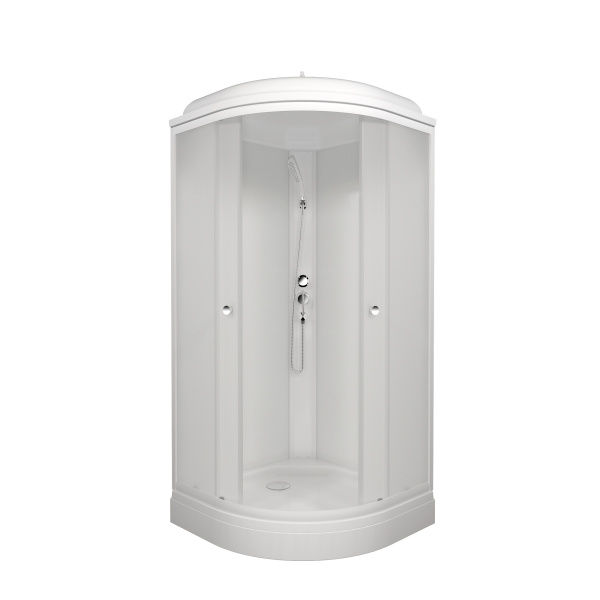 Душевая кабина ВЕЛЬВЕТ А3 800х800 полукруглый низкий поддон, стекло матовое, профиль белый, ДН4 ТРИТОН (кабина/7мест+сифон D90мм)