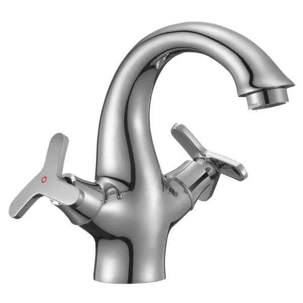 Смеситель для умывальника двуручный монолитный, RoSSinka SILVERMIX