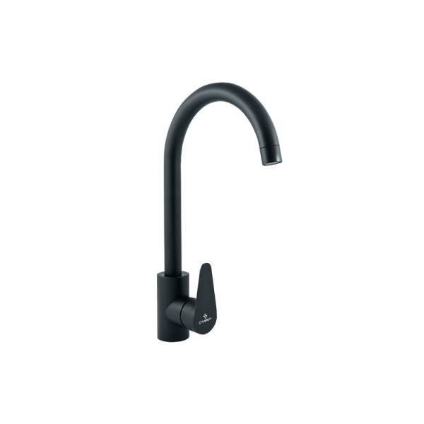 Смеситель для мойки с высоким изливом, черный, одноручный, НЖ27