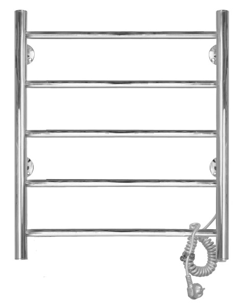 Электрический полотенцесушитель из конструкционной стали П5 Аврора 500х800 (встроенный диммер) RAL 9005 матовый mono, 532х800х500