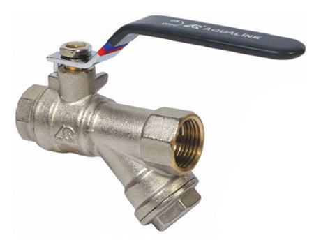 Кран шаровой AQualink 15 рычаг г/г с фильтром