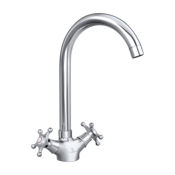 Смеситель для мойки с высоким изливом, двуручный, И22